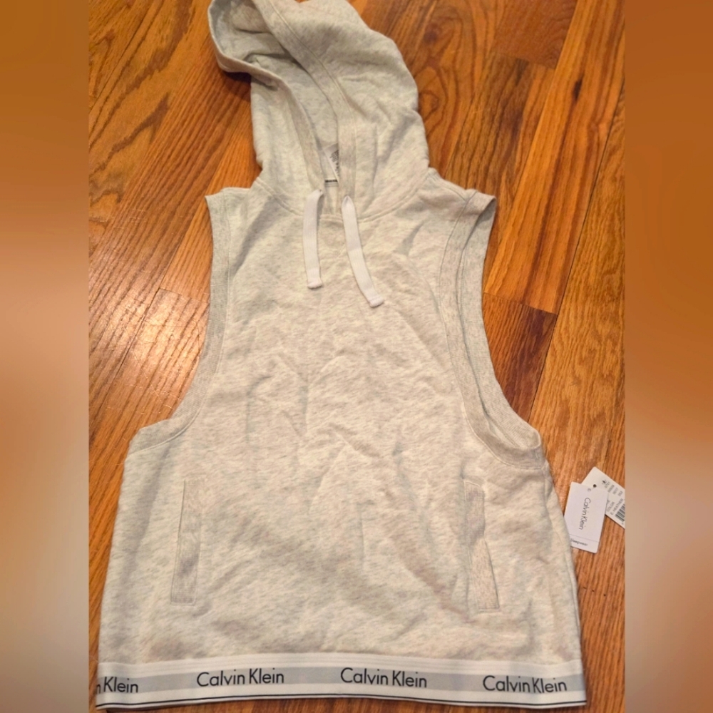 Calvin Klein Sleeveless Modern Hoodie, Small